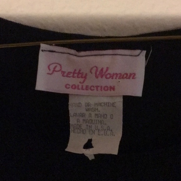 Pretty Woman Collection size 10 black with white print dress - Picture 2 of 4
